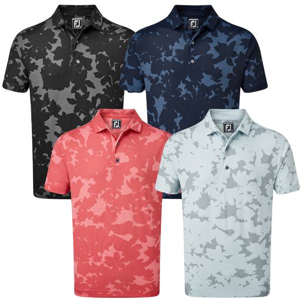 FootJoy Mens Camo Floral Print Polo Shirt 